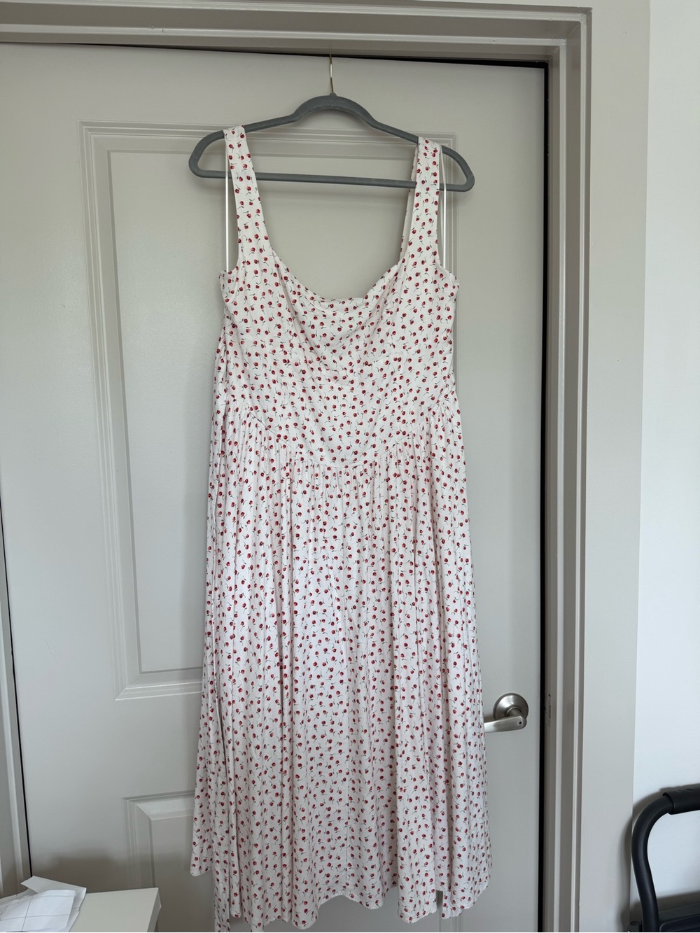 White Floral Midi Sundress with low back cut
